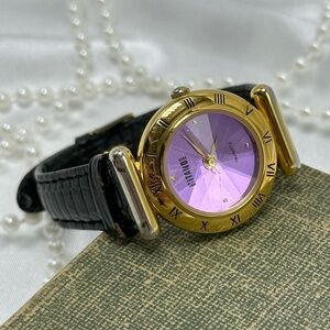 Gold Gitano Purple Diamond Dial Watch